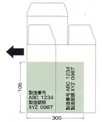 ワンタッチカートン用高速自動押印機 M-7P2 押印範囲図